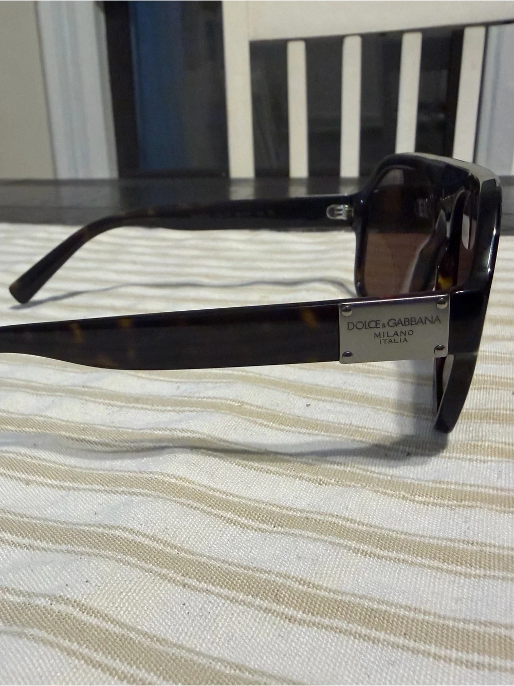 Dolce & Gabbana Tortoiseshell Brown Shield Sunglasses